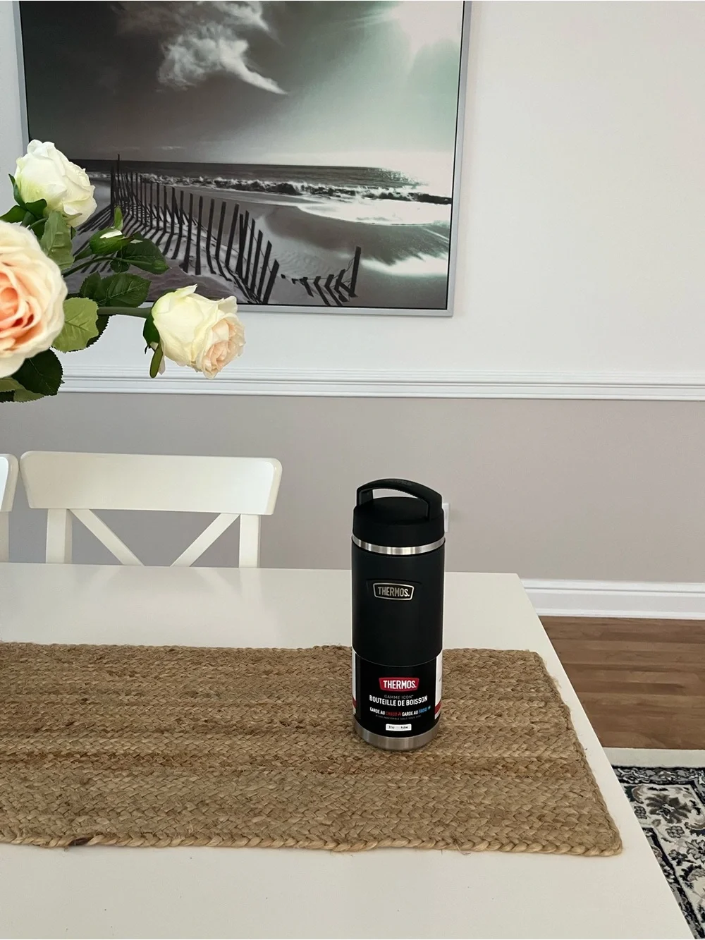 NWT - Thermos Icon Series Beverage Bottle (black stainless steel) - 32 oz.